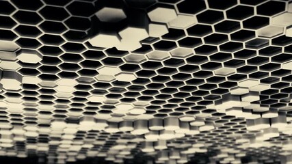 Wall Mural - an abstract hexagonal pattern created in shades of black and white for artistic purposes. design