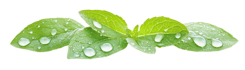 Wall Mural - a leafy green plant with droplets of water on it