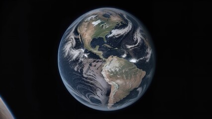 an earth is seen from space, including the sun and stars above it on a black background.