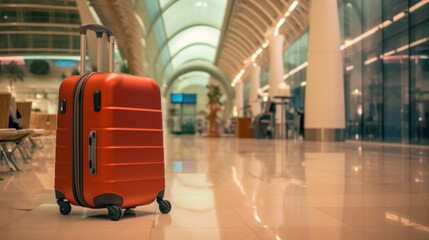 Red Suitcase in Airport