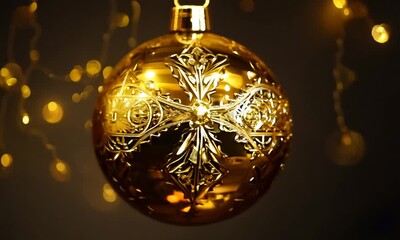 Sticker - Golden Christmas Ornament: Festive Sparkle 