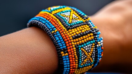 Intricate Zulu beadwork, colorful patterns and symbolism