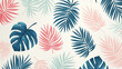 © Алена Мухина - Seamless pattern with Palm leaves. boho leaves repeating pattern for nursery decor.