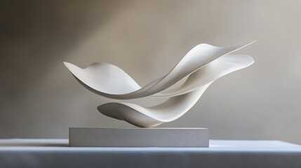 Aufkleber - A beautifully balanced modern sculpture with flowing lines and smooth curves set against a simple backdrop.