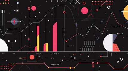 Wall Mural - business background illustrating market trends with animated line graphs, trend lines, and compariso