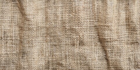 close up sack cloth fabric texture brown retro wrinkled