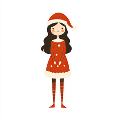 Wall Mural - girl in santa costume