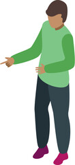 Sticker - Young man is standing and pointing with his finger