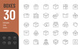 © Giorgi - Boxes Line Editable Icons set. Vector illustration in modern thin line style of delivery related icons: open and closed box, return, surprise, and more. Pictograms and infographics