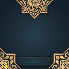 Poster - Golden ornate art deco vintage blank card. - Vector.