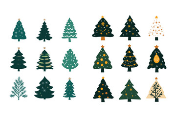 Wall Mural - Christmas tree vector silhouette 