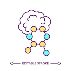 Poster - Chemical bond RGB color icon. Molecular structure. Brain chemistry. Atom chemistry. Neurochemistry. Atom and molecules. Isolated vector illustration. Simple filled line drawing. Editable stroke