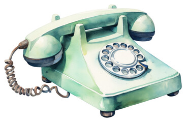 Wall Mural - PNG Illustration of mobile phone electronics dial telephone.