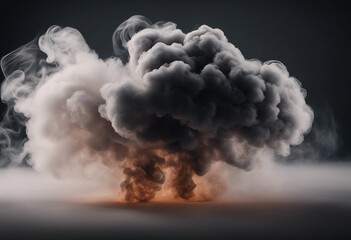 Black smoke isolated transparent