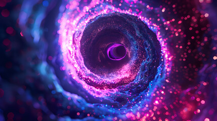 Canvas Print - a spiral galaxy with a purple and pink hue