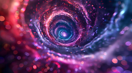 Canvas Print - a spiral galaxy with a purple and pink hue