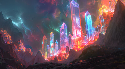 Wall Mural - A beautiful mountain range with a sky full of stars and a purple hue. 