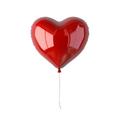 A vibrant red heart-shaped balloon, perfect for romantic celebrations and festive occasions, symbolizing love and joy.