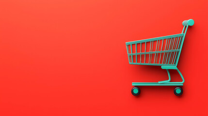 Online shopping, cart checkout process, flat design illustration