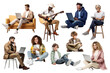 © Rawpixel.com - PNG people sitting pose set, transparent background