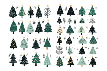 Wall Mural - Christmas tree vector silhouette 