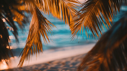 Wall Mural - palm trees on the beach