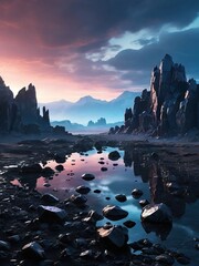 Wall Mural - sunrise in the mountains