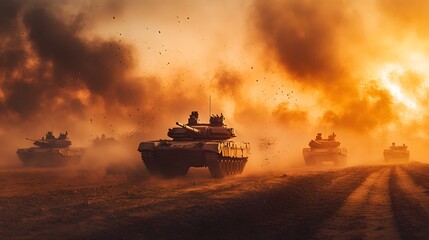 Canvas Print - Tanks in the Dust.