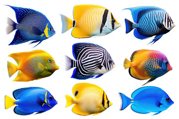 Sticker - PNG fish animal set, transparent background