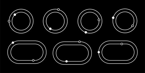 Wall Mural - set of frames in y2k style. graphic line design elements with frames and dots. old school vector whi
