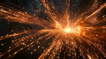 Aufkleber - Spectacular fireworks with bright trails and glowing bursts