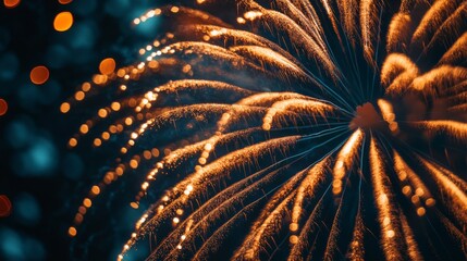 Aufkleber - Spectacular fireworks display lighting up the dark evening sky