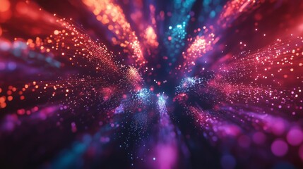 Poster - Festive fireworks display with cascading lights and vibrant colors