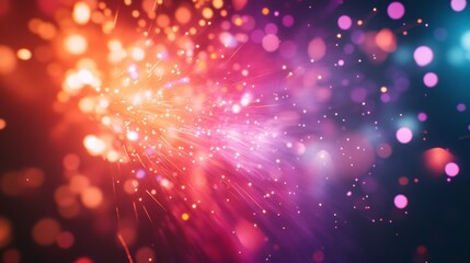 Poster - Festive fireworks display with cascading lights and vibrant colors