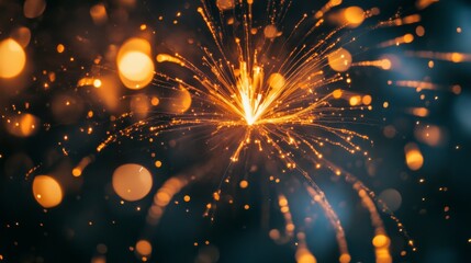 Aufkleber - Bright fireworks illuminating the night with vivid hues and trails
