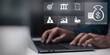 © Abzol - A businessman using laptop with visual budget and financial planning concept.