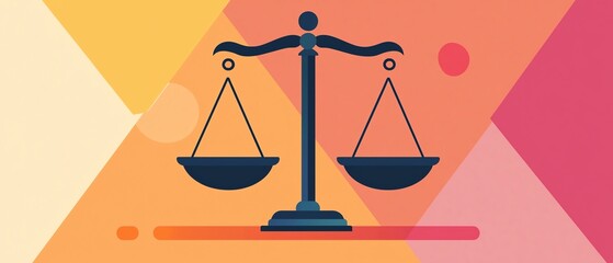 A stylized illustration of a balance scale symbolizing justice and fairness, perfect for legal and ethical themes.