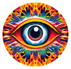 Sticker - PNG An abstract Graphic Element of an eye pattern art creativity.