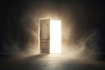 PNG Mystical door opening mockup, transparent design