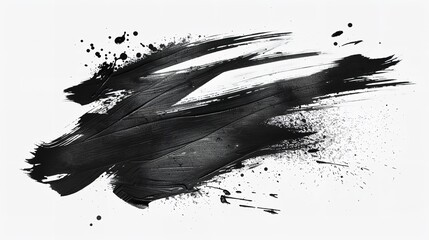 Wall Mural - An abstract black splash paint with brush strokes