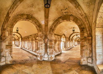 Poster - Walk in covered Gallery of Fisherman's Bastion, Budapest, Hungary