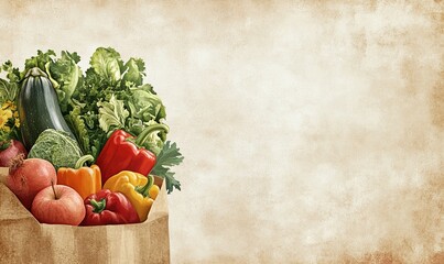 Canvas Print - Fresh Produce in Paper Bag