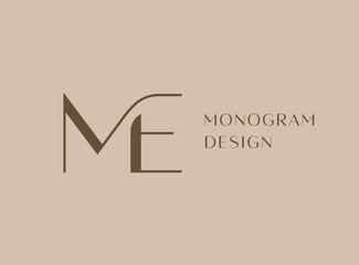 Wall Mural - me letter logo icon design. classic style luxury initials monogram.