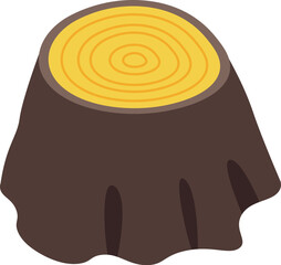 Sticker - Isometric view of a tree stump showing the growth rings