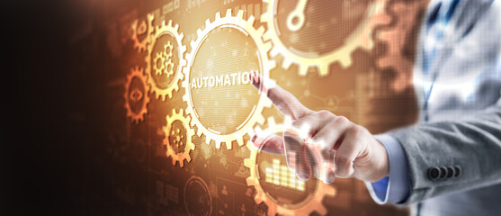 Wall Mural - automation business and industrial process. automation of business workflows