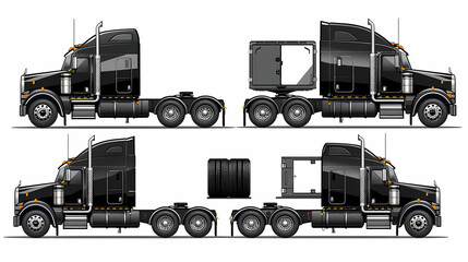 Truck template isolated on white background vector image