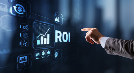 Wall Mural - roi return on investment business technology analysis finance concept