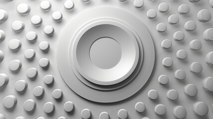 Poster - Abstract White Circles and Buttons Pattern