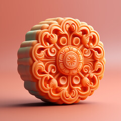 Wall Mural - Cartoon 3D delicious mooncake illustration picture
