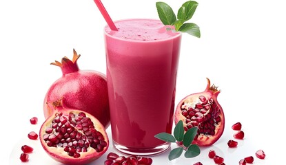 Sticker - Pomegranate juice with fresh fruits